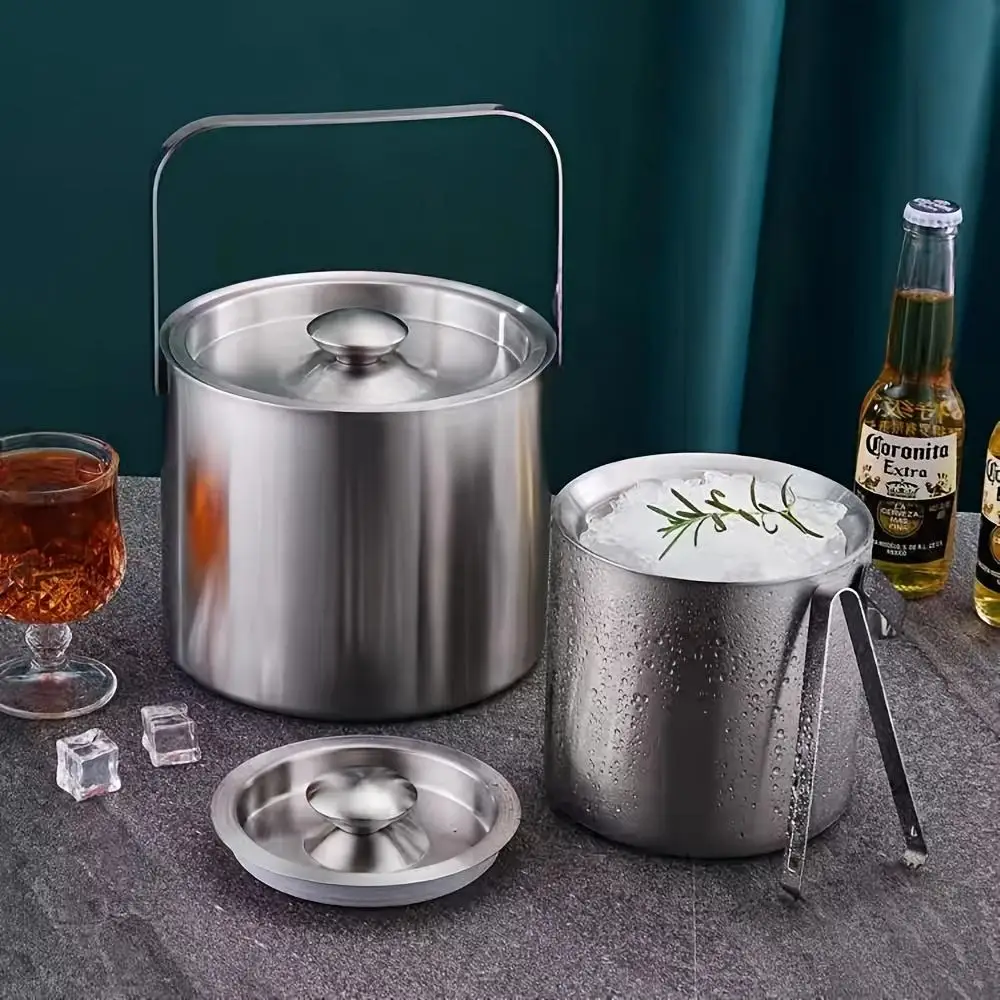 Stainless Steel Insulated Ice Bucket 1PC/1.3L/3L Perfect for Coolingfor Bars Parties Barbecues Outdoor Beach Picnics
Stainless Steel Insulated Ice Bucket 1PC/1.3L/3L Perfect for Coolingfor Bars Parties Barbecues Outdoor Beach Picnics