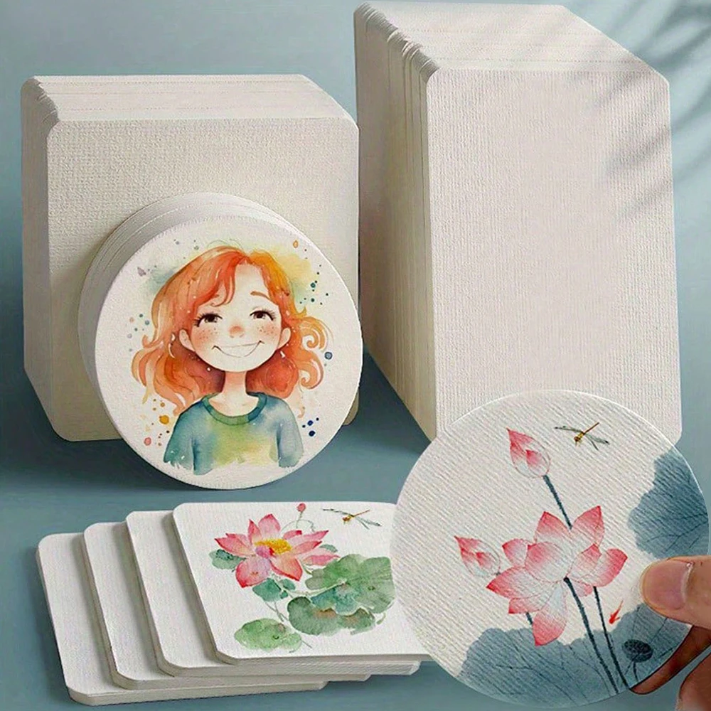 50pcs Blank Watercolor Paper For Painting, 300gsm Professional Watercolor Paper Card, Used For Postcards Sketching, Art Supplies
50pcs Blank Watercolor Paper For Painting, 300gsm Professional Watercolor Paper Card, Used For Postcards Sketching, Art Supplies