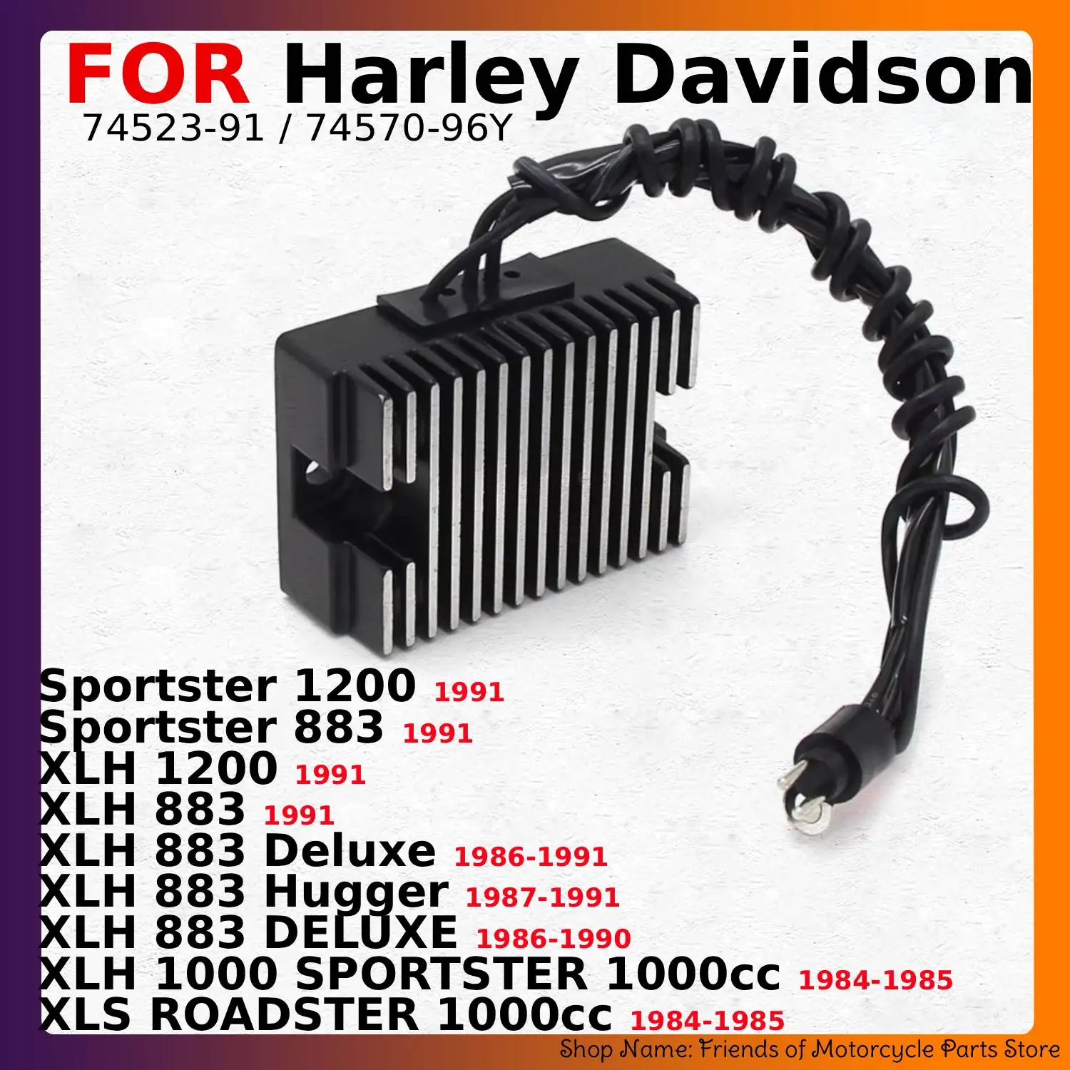 Motorcycle Rectifier Voltage Regulator For Harley Davidson Moto XLH XLS 1000 Sportster 1200 883 1000cc Deluxe 74523-91 74570-96Y
Motorcycle Rectifier Voltage Regulator For Harley Davidson Moto XLH XLS 1000 Sportster 1200 883 1000cc Deluxe 74523-91 74570-96Y
