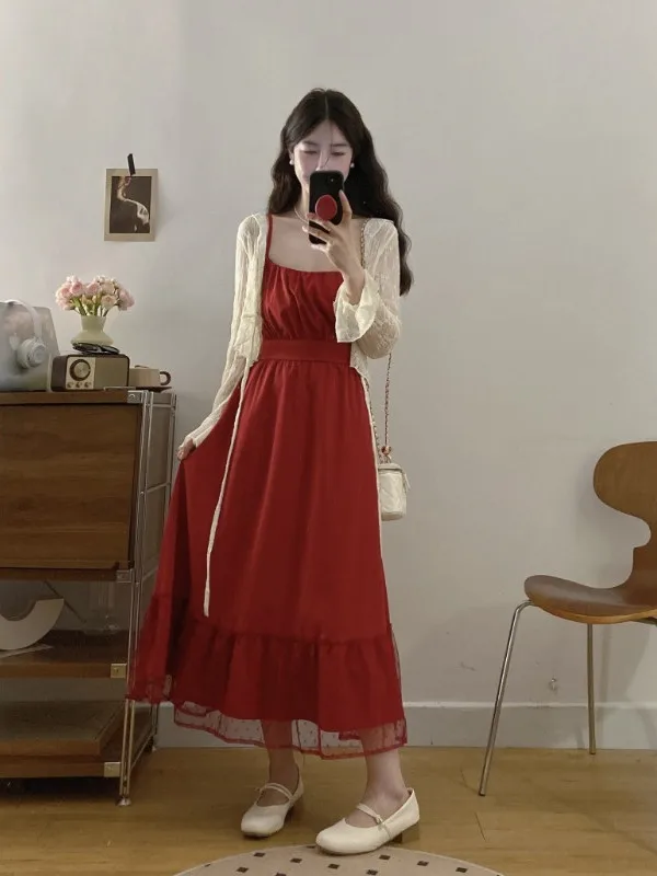 plus Size Red Lace Trim Halter Dress Women's Summer New Style White Sun Protection Top Fashionable Korean Version Slim Fit Lo...
plus Size Red Lace Trim Halter Dress Women's Summer New Style White Sun Protection Top Fashionable Korean Version Slim Fit Lo...