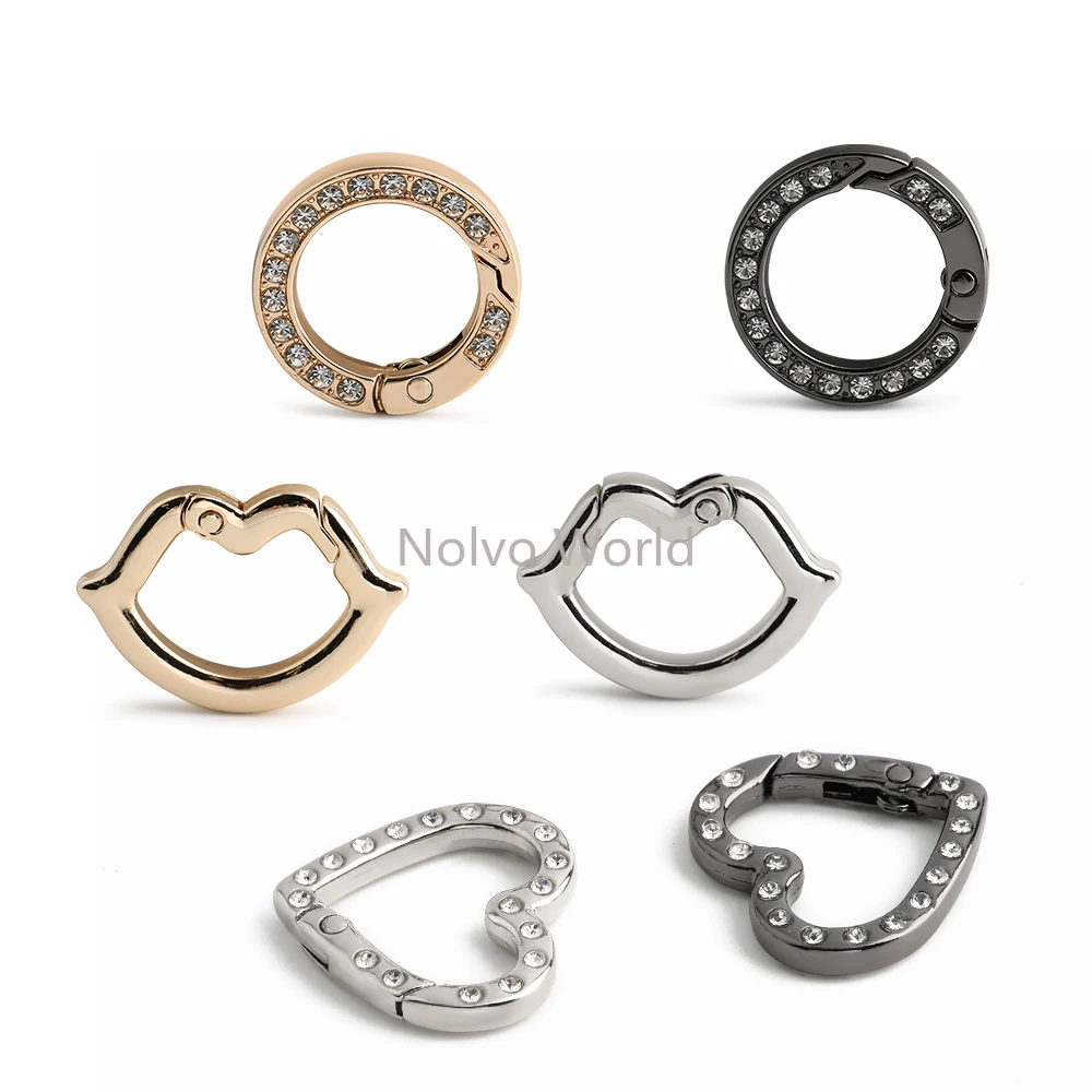 5/30/100PCS Lip/Round Shape Heart Carabiner Connector Ring Spring Clasp For Bag Clip Hook Buckle Keychain DIY Making Accessories
5/30/100PCS Lip/Round Shape Heart Carabiner Connector Ring Spring Clasp For Bag Clip Hook Buckle Keychain DIY Making Accessories