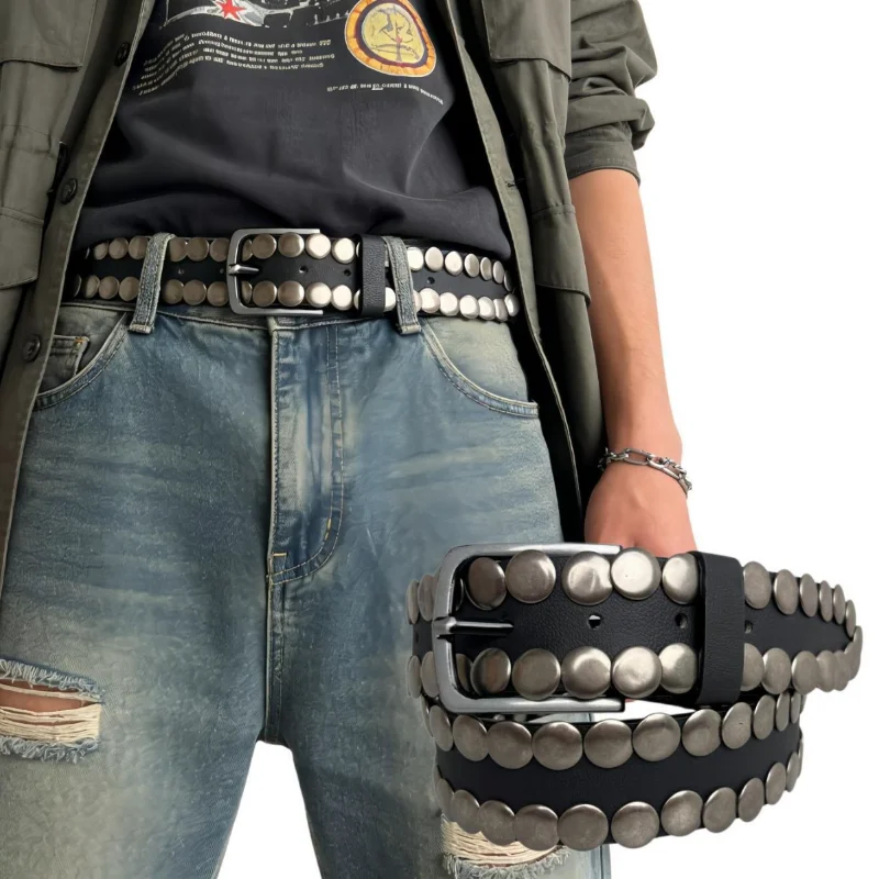 Retro Y2k Punk Studded Belt Unisex Goth Large Rivet Waist Band Emo Alt Aesthetic Leather Belt Heavy Metal Accessories For Jeans
Retro Y2k Punk Studded Belt Unisex Goth Large Rivet Waist Band Emo Alt Aesthetic Leather Belt Heavy Metal Accessories For Jeans