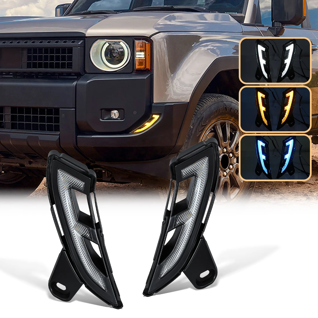 For Toyota Land Cruiser Prado 250 LC250 2024 2025 LED DRL Daytime Running Lights Turn Signal Lamps White Yellow Blue Daylights
For Toyota Land Cruiser Prado 250 LC250 2024 2025 LED DRL Daytime Running Lights Turn Signal Lamps White Yellow Blue Daylights