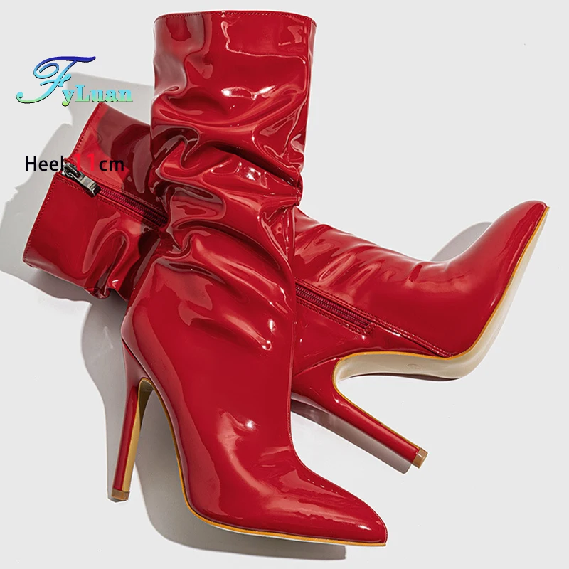 Europe and America Sexy Pointed Mid-calf Boots Women 11CM Models High Heels Side Zip Stiletto Red Boots For Female Autumn Shoes
Europe and America Sexy Pointed Mid-calf Boots Women 11CM Models High Heels Side Zip Stiletto Red Boots For Female Autumn Shoes