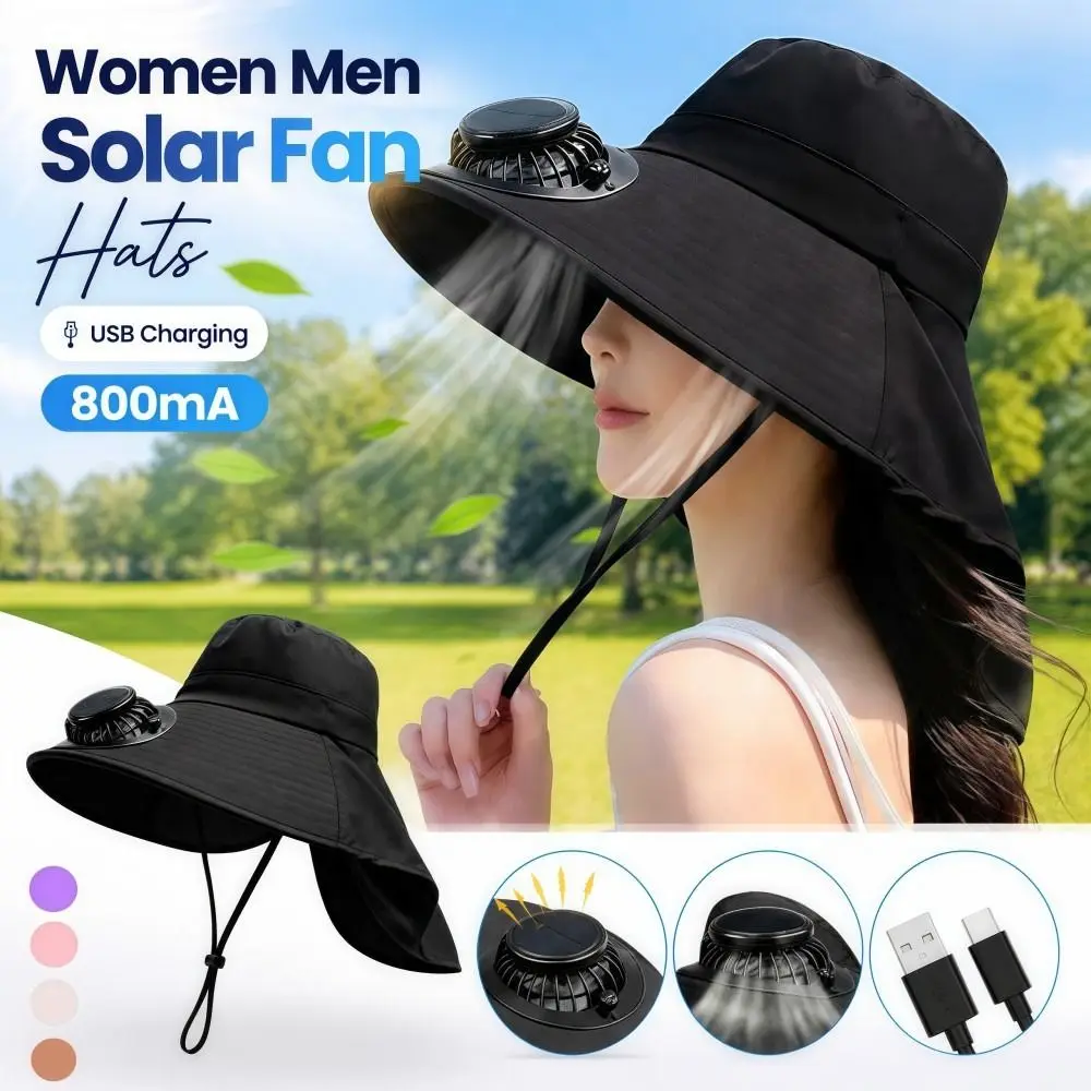 USB Charging Women Men Solar Fan Hats UV Protection 800 MAh Bucket Hat Full Wrap Adjustable Work Sun Hat Summer Outdoor
USB Charging Women Men Solar Fan Hats UV Protection 800 MAh Bucket Hat Full Wrap Adjustable Work Sun Hat Summer Outdoor