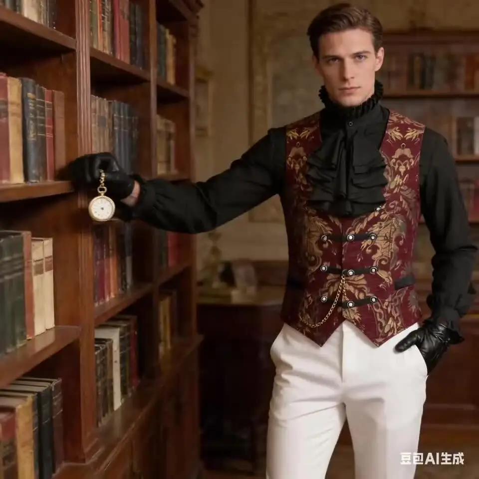 Men's Victorian Steampunk Waistcoat - Retro Brocade Vest for Renaissance Costume, Gothic Party & Cosplay
Men's Victorian Steampunk Waistcoat - Retro Brocade Vest for Renaissance Costume, Gothic Party & Cosplay