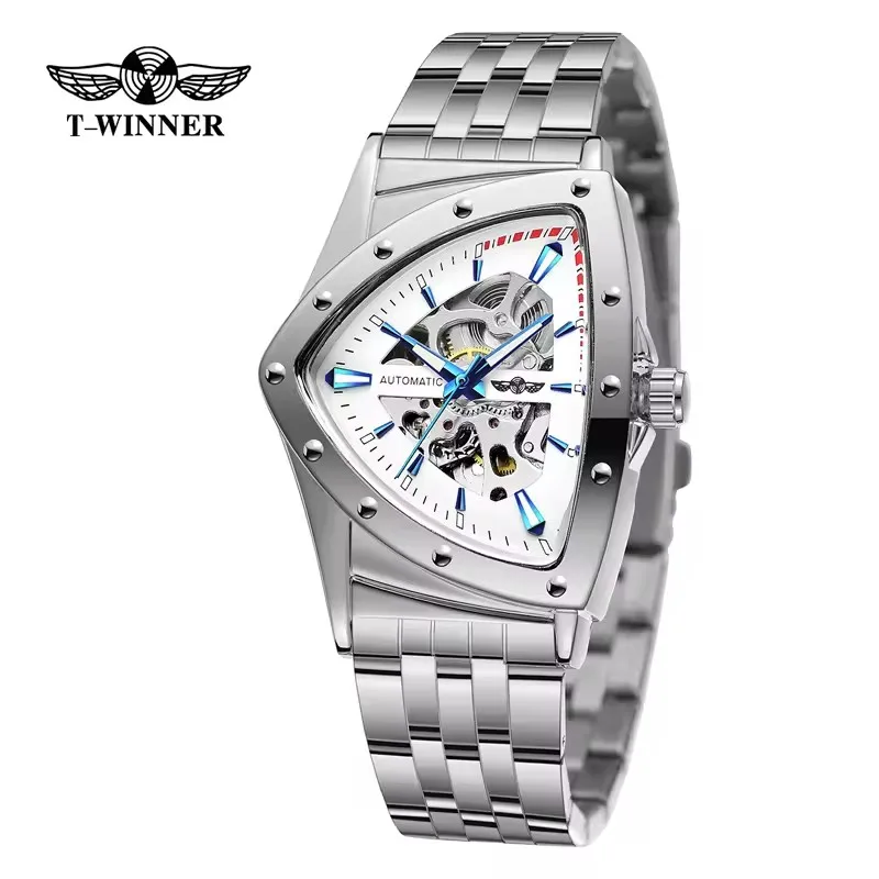 WINNER 395S Men Mechanical Watch Fashion Business Golden Stainless Steel Brand Waterproof Triangle Skeleton Male Wrist Watches
WINNER 395S Men Mechanical Watch Fashion Business Golden Stainless Steel Brand Waterproof Triangle Skeleton Male Wrist Watches