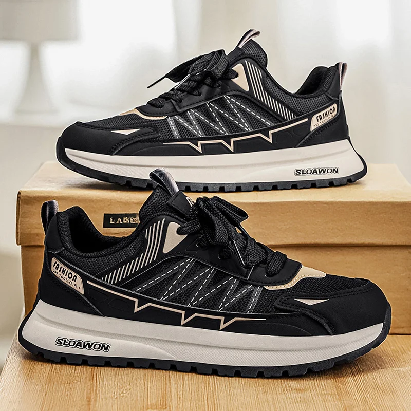 Fashion Black Men's Casual Sneakers Comfortable Breathable Sports Shoes For Men Outdoor Non Slip Platform Trainers Man Sneakers
Fashion Black Men's Casual Sneakers Comfortable Breathable Sports Shoes For Men Outdoor Non Slip Platform Trainers Man Sneakers