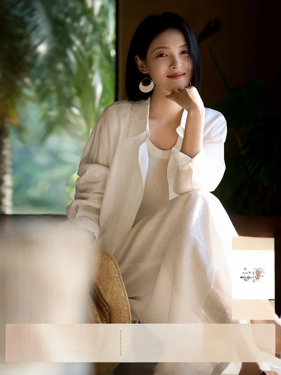 Xhange Linen Shirt And Skirt Set Simple Fashionable Spring New Arrival Women's Workwear Comfortable Breathable Moisture Wicking
Xhange Linen Shirt And Skirt Set Simple Fashionable Spring New Arrival Women's Workwear Comfortable Breathable Moisture Wicking