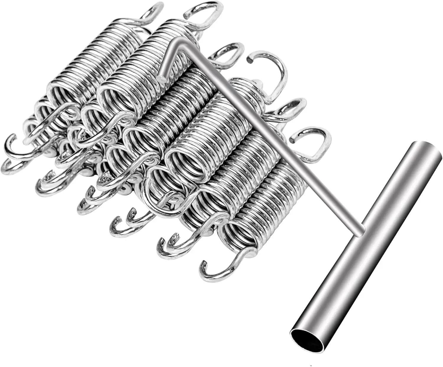 16 Pack 3.5 Inch Trampoline Springs with T-Hook, Heavy Duty Galvanized Steel Replacement Parts
16 Pack 3.5 Inch Trampoline Springs with T-Hook, Heavy Duty Galvanized Steel Replacement Parts