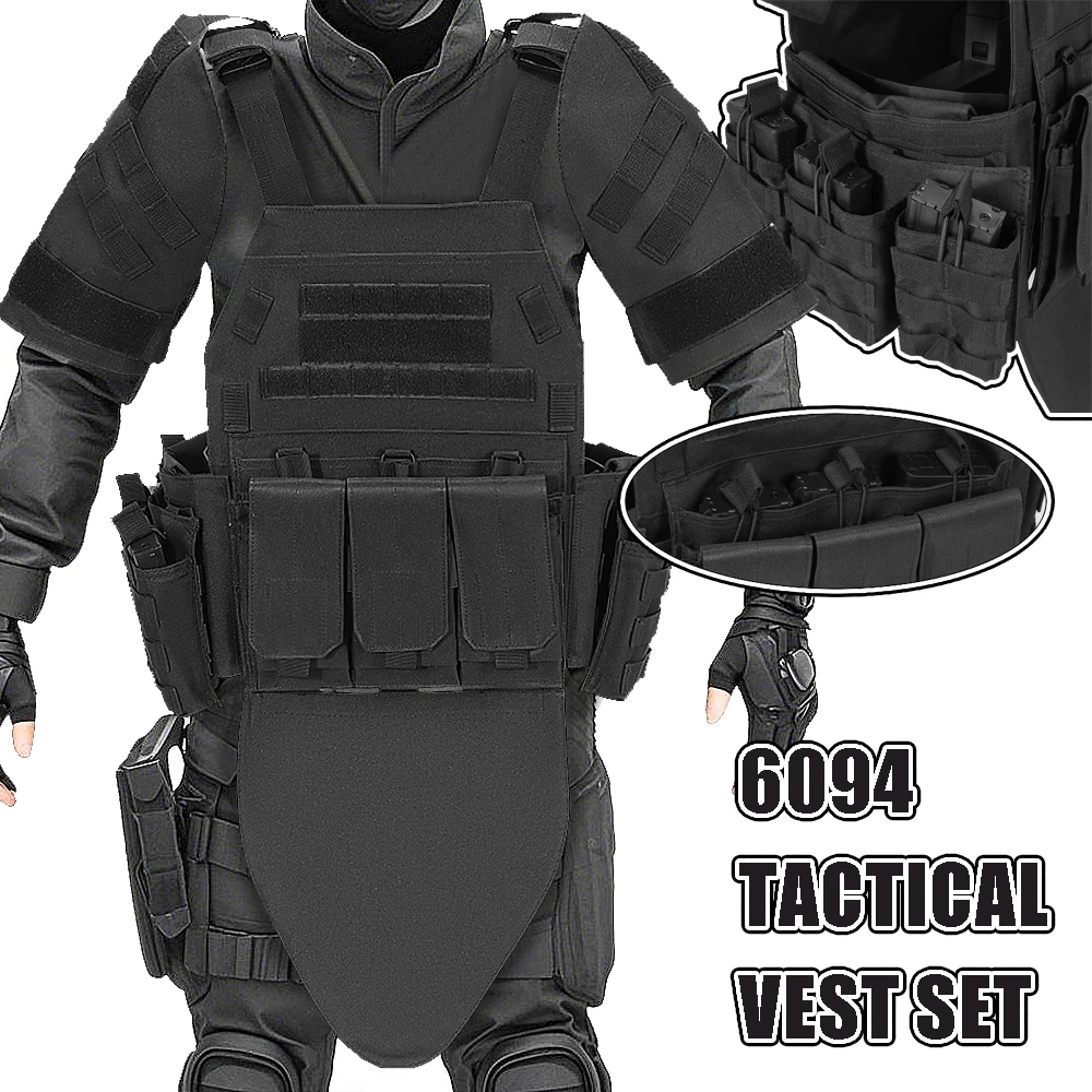 6094 Tactical Vest Set Airsoft Paintball Modular Plate Carrier Tac Vest with Shoulder Pads Crotch Protector Triple Mag Pouches
6094 Tactical Vest Set Airsoft Paintball Modular Plate Carrier Tac Vest with Shoulder Pads Crotch Protector Triple Mag Pouches