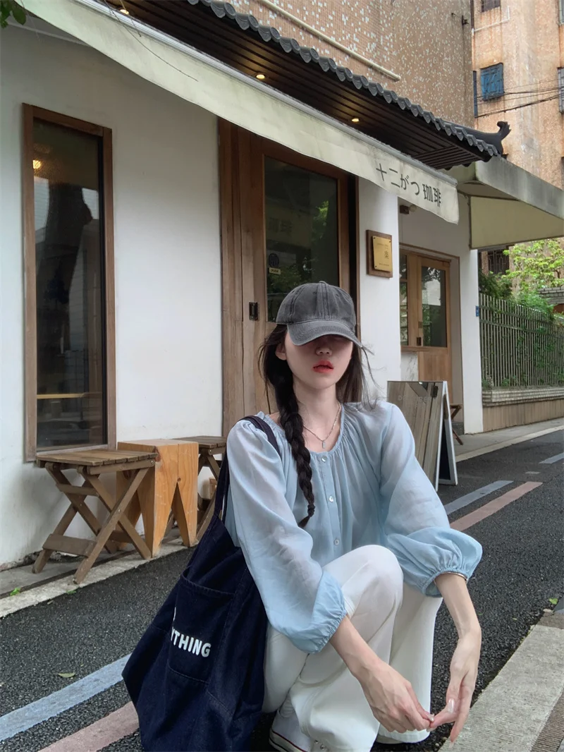 Sweet Style Knot Tie Shirt Women's Summer Chic Loose Thin Top Korean Version Commute Style Sunscreen Long Sleeve
Sweet Style Knot Tie Shirt Women's Summer Chic Loose Thin Top Korean Version Commute Style Sunscreen Long Sleeve