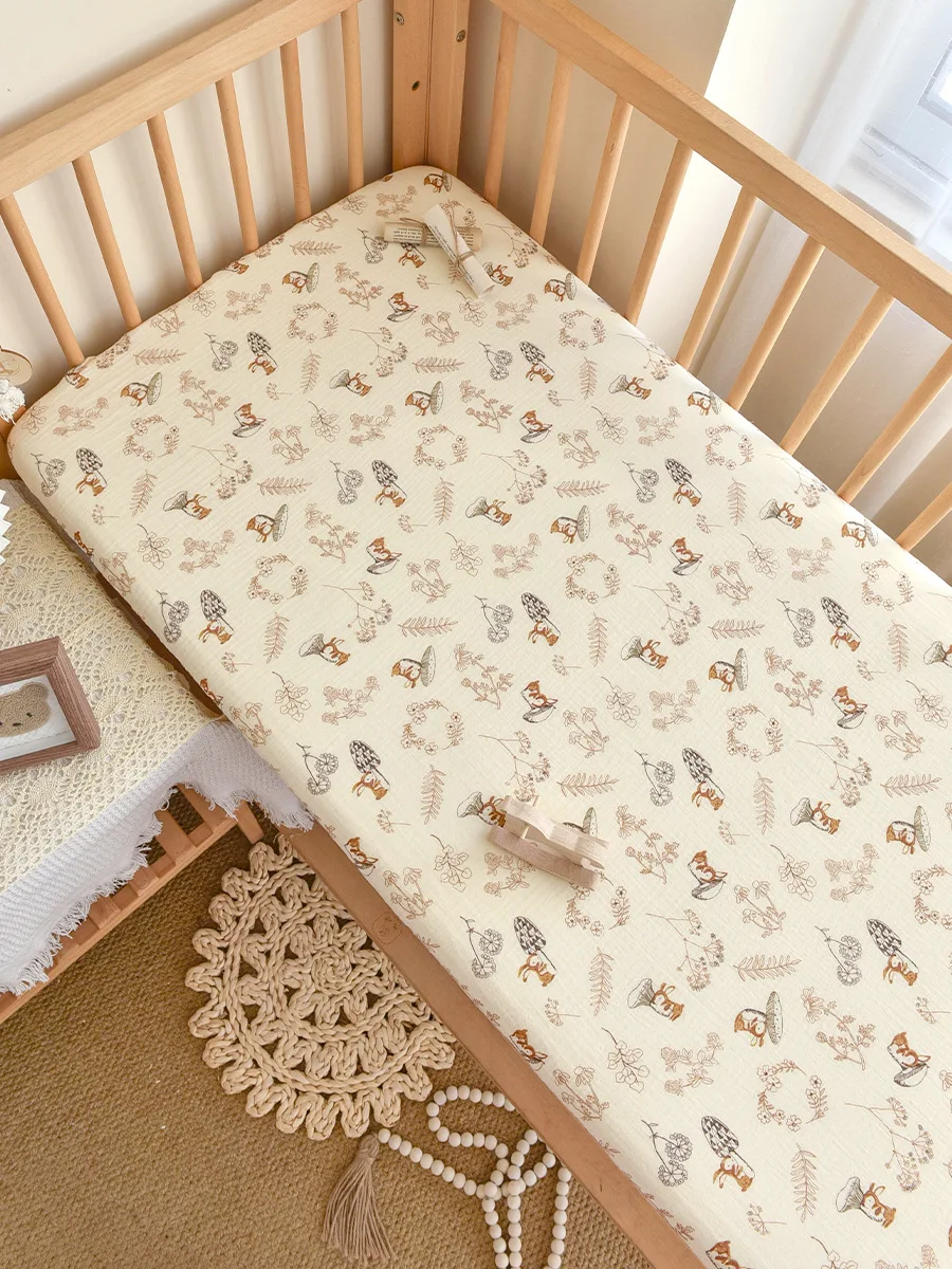 Newborn Baby Pure Cotton Gauze Fitted Sheet Baby Mattress Cover Children's Spliced Bed Sheet Four Season Bed Cover CJ290
Newborn Baby Pure Cotton Gauze Fitted Sheet Baby Mattress Cover Children's Spliced Bed Sheet Four Season Bed Cover CJ290