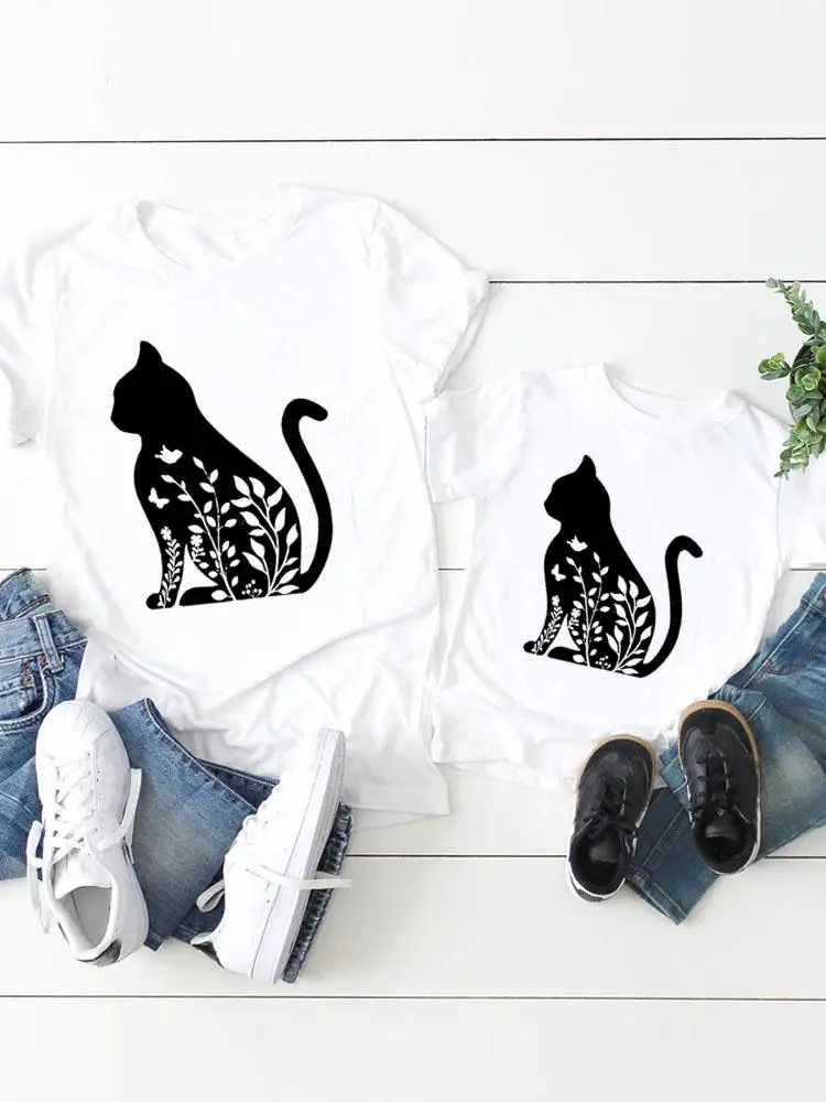 Graphic T-shirt Tee Women Cat Floral New Lovely Child Kid Clothing Boy Girl Summer Mom Mama Clothes Family Matching Outfits
Graphic T-shirt Tee Women Cat Floral New Lovely Child Kid Clothing Boy Girl Summer Mom Mama Clothes Family Matching Outfits
