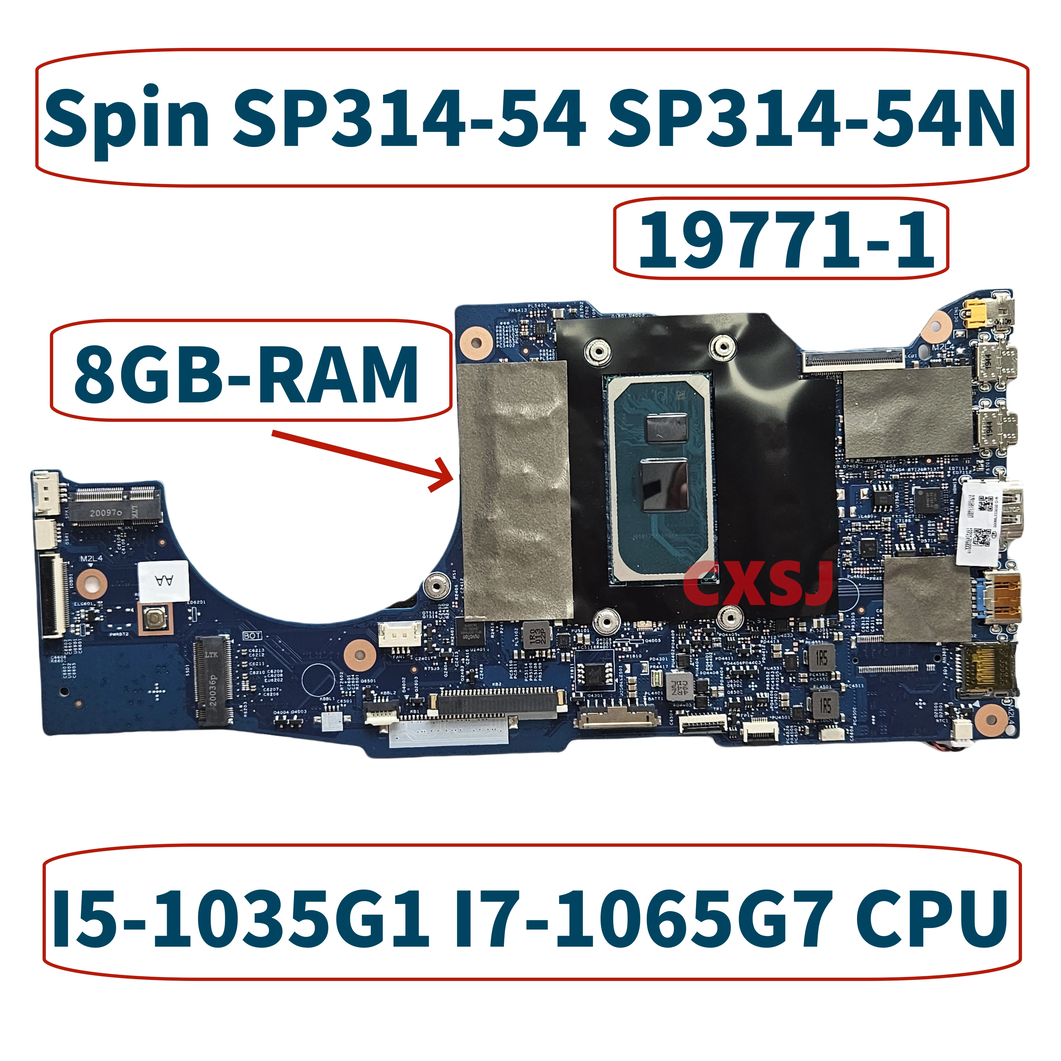 19771-1 448.0JU11.011 для Acer Spin SP314 SP314-54 Материнская плата ноутбука SP314-54N I7-1065G 7 CPU 4G/8G/16GB-RAM
19771-1 448.0JU11.011 для Acer Spin SP314 SP314-54 Материнская плата ноутбука SP314-54N I7-1065G 7 CPU 4G/8G/16GB-RAM
