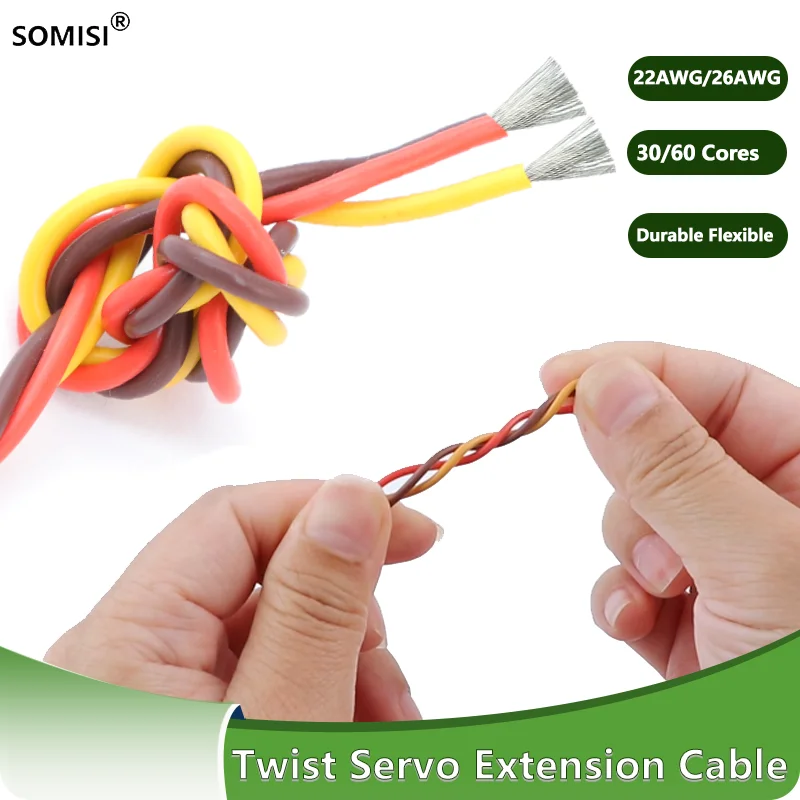 5/10/20M Servo Extension Twisted Cable 26/22AWG 30/60 Cores RC Airplane Accessories JR Futaba Twisted Wire Cord Lead Copper Wire
5/10/20M Servo Extension Twisted Cable 26/22AWG 30/60 Cores RC Airplane Accessories JR Futaba Twisted Wire Cord Lead Copper Wire