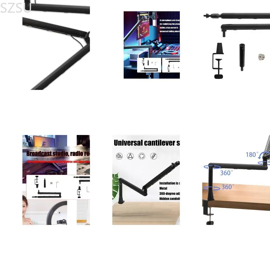 SZSU Vibration Proof Microphone Boom Stand Adjustable Rotation Foldable Design Black
SZSU Vibration Proof Microphone Boom Stand Adjustable Rotation Foldable Design Black