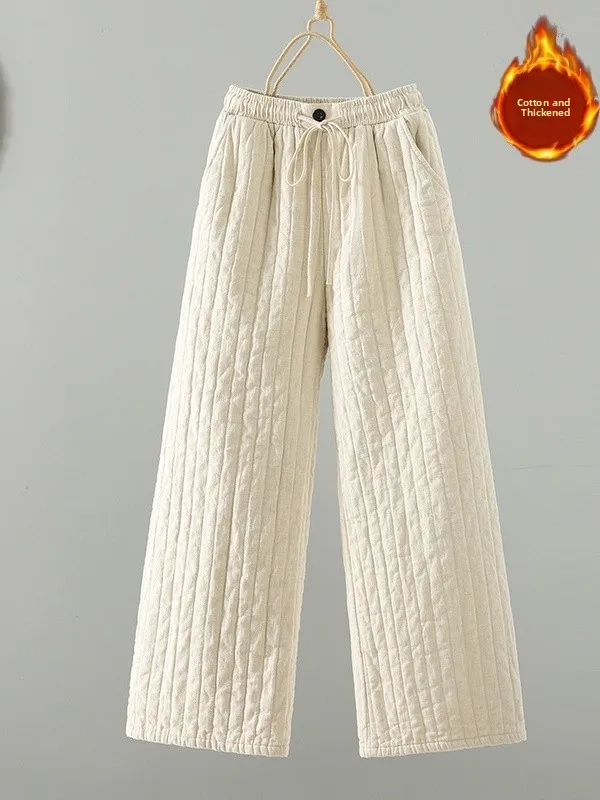 Женские утепленные широкие брюки в стиле ретро из хлопка и льна, свободные зимние теплые брюки с высокой талией, прямые повседневные брюки
Женские утепленные широкие брюки в стиле ретро из хлопка и льна, свободные зимние теплые брюки с высокой талией, прямые повседневные брюки