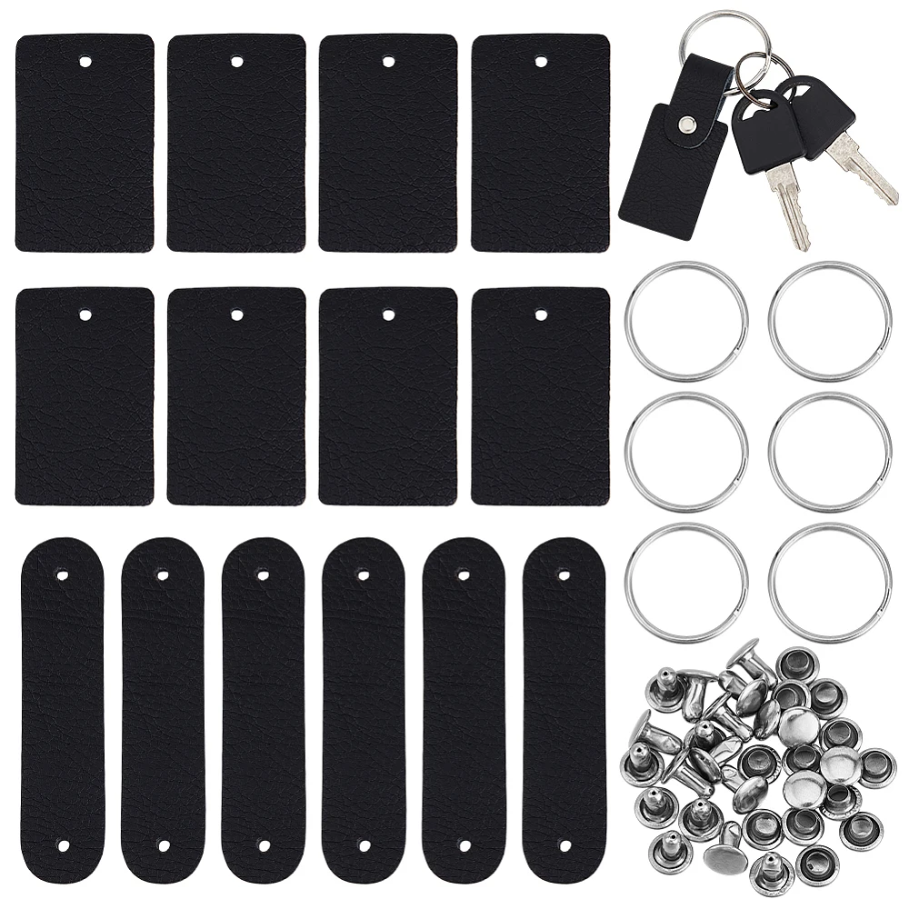 DIY Leather Keychain Making Kits Black 40~65x15~25x1.8mm Hole: 2.5mm
DIY Leather Keychain Making Kits Black 40~65x15~25x1.8mm Hole: 2.5mm