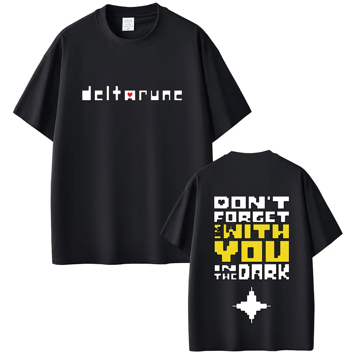 Game Deltarune Don't Forget I'm with You in The Dark T-shirt Men Women Clothing Otaku Casual Oversized Tshirt Male Vintage Tees
Game Deltarune Don't Forget I'm with You in The Dark T-shirt Men Women Clothing Otaku Casual Oversized Tshirt Male Vintage Tees