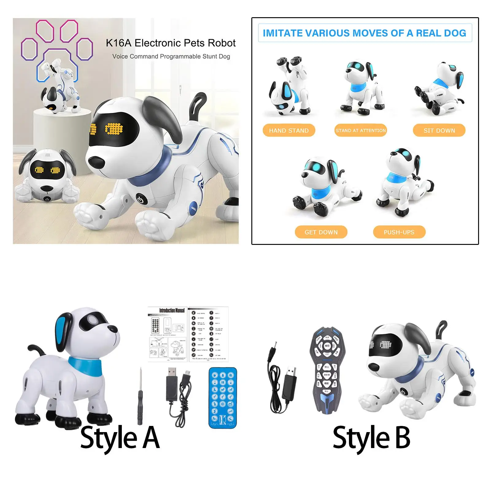 Remote Control Robotic Dog Programmable Dancing Walking with Light and Sound RC Animal Dog Toy for Children Kids Birthday Gifts
Remote Control Robotic Dog Programmable Dancing Walking with Light and Sound RC Animal Dog Toy for Children Kids Birthday Gifts