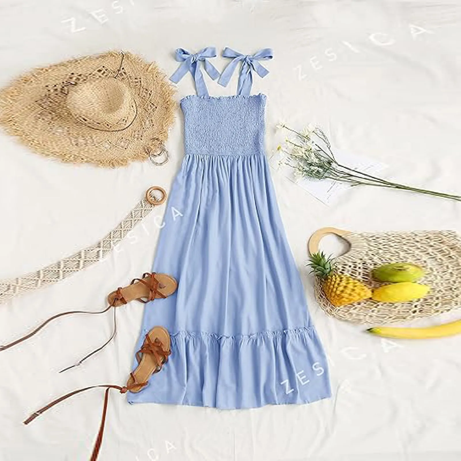 2024 Summer New Dress Lace Up Bowknot Strap High Waist Solid Color Ruffle Dress Female Fashion Midi Dresses Women Vestidos
2024 Summer New Dress Lace Up Bowknot Strap High Waist Solid Color Ruffle Dress Female Fashion Midi Dresses Women Vestidos
