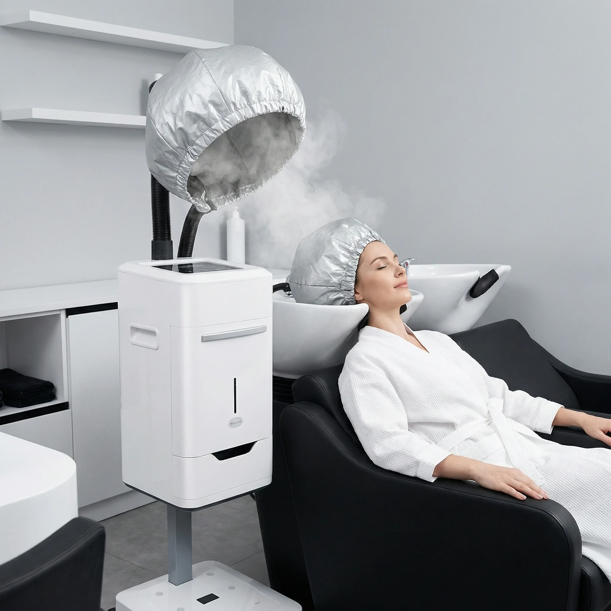 Hair and Face Hair Salon Full-Automatic Negative Salon Equipment Ion Micro Mist Machine Steamer Stand Treatment
Hair and Face Hair Salon Full-Automatic Negative Salon Equipment Ion Micro Mist Machine Steamer Stand Treatment