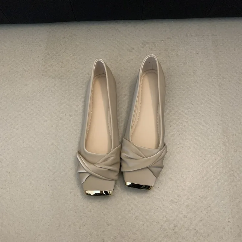 New Women's Shoes Exquisite Metal Square Head Casual Shoes for Woman Fashion French Style Flat Shoe Designer Shoes Zapatos Mujer
New Women's Shoes Exquisite Metal Square Head Casual Shoes for Woman Fashion French Style Flat Shoe Designer Shoes Zapatos Mujer