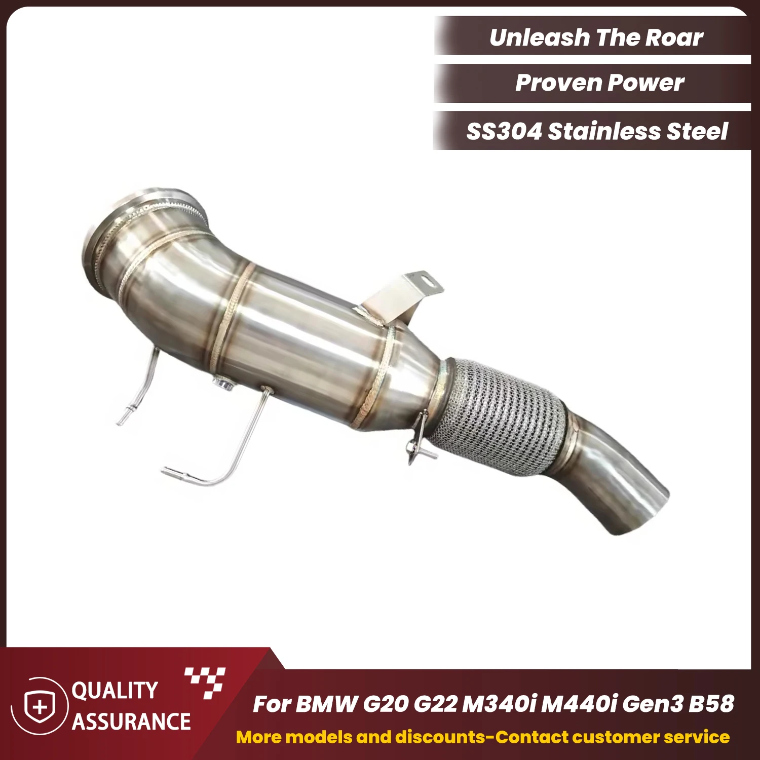 ECCF SUS304 Stainless Steel Performance Downpipe for BMW G20 G22 M340i M440i Gen3 B58
ECCF SUS304 Stainless Steel Performance Downpipe for BMW G20 G22 M340i M440i Gen3 B58