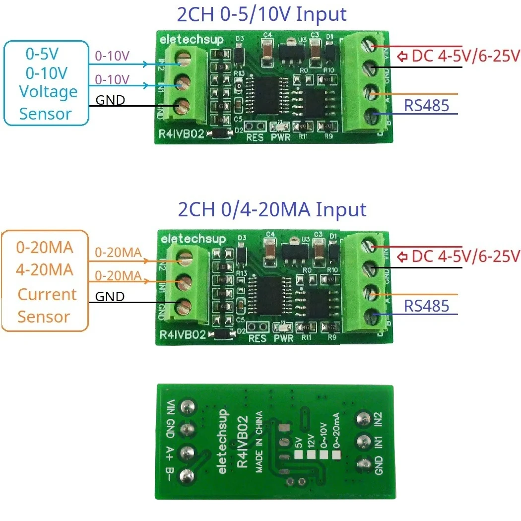 12Bit ADC Collection Module 4-20mA 0-10V PLC HMI Analog Remote IO Expansion Board Low-Cost 2-AI Modbus RS485 Voltage Current
12Bit ADC Collection Module 4-20mA 0-10V PLC HMI Analog Remote IO Expansion Board Low-Cost 2-AI Modbus RS485 Voltage Current