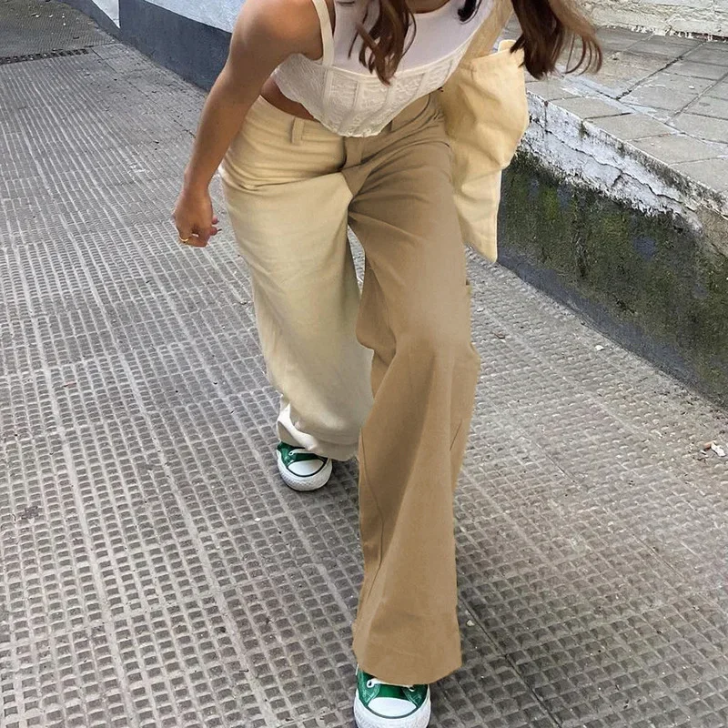 Women's Patchwork Stitching Straight Wide Leg Pants Women's High Waist Zipper Trousers Street Fashion Ladies Casual Pants
Women's Patchwork Stitching Straight Wide Leg Pants Women's High Waist Zipper Trousers Street Fashion Ladies Casual Pants