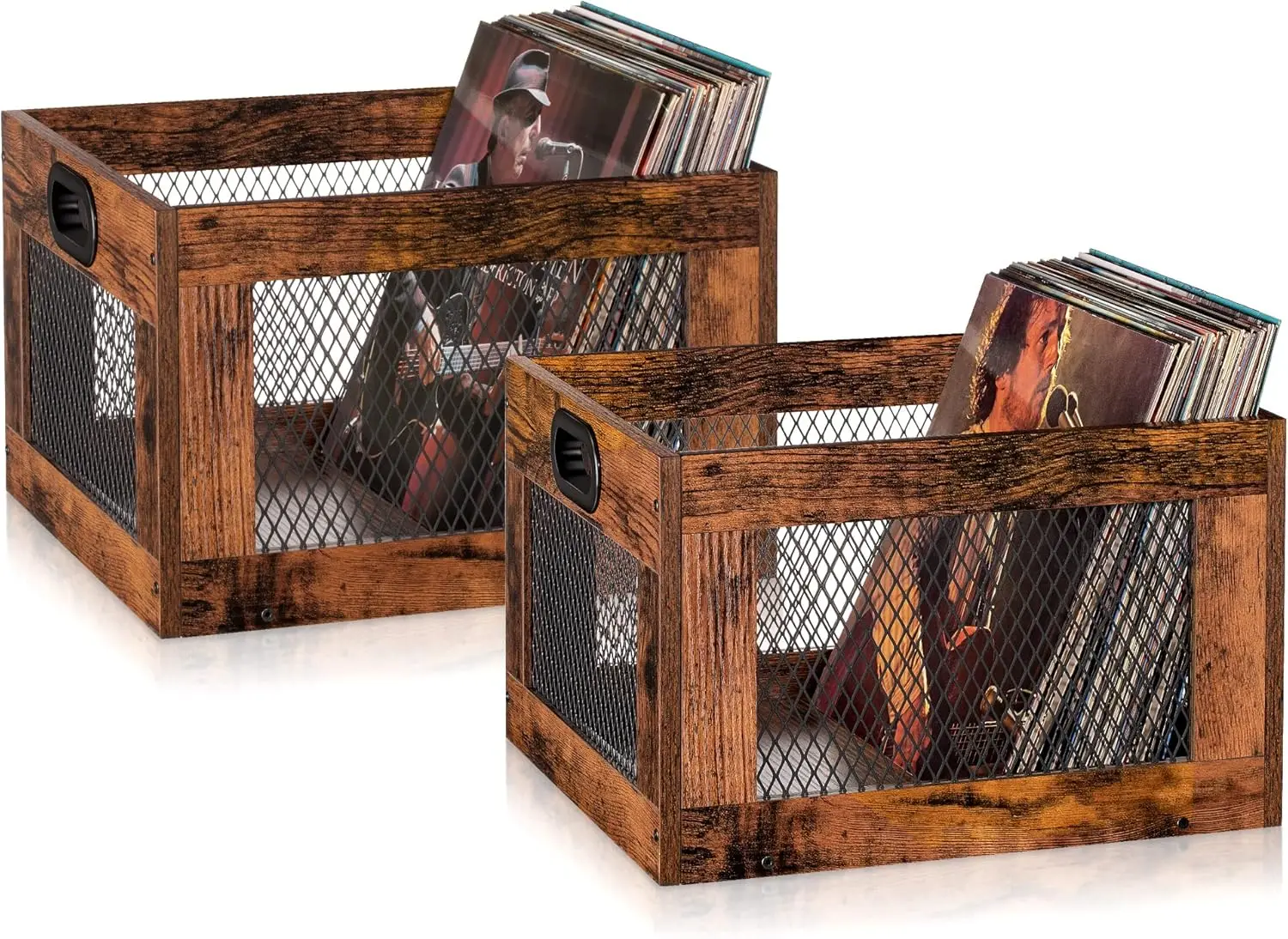 2 Pack Vinyl Record Storage Crates, Durable LP Album Organizer Boxes with Easy Assembly for Home Use
2 Pack Vinyl Record Storage Crates, Durable LP Album Organizer Boxes with Easy Assembly for Home Use