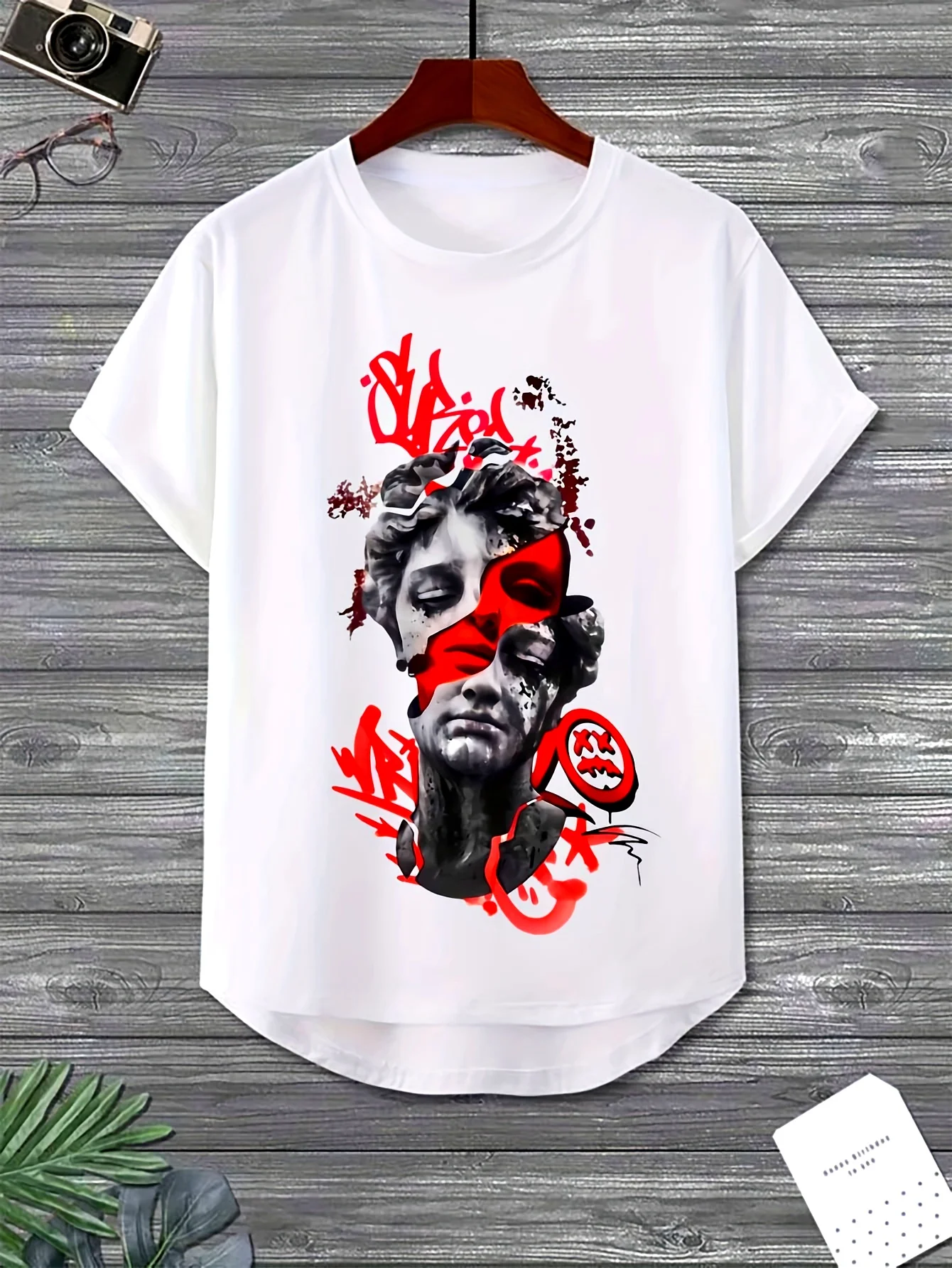 Men'S Plus Size Short Sleeve T-Shirt with Asymmetrical Hem, Casual Street Style Crew Neck Tee, Trendy Print Graphic Top
Men'S Plus Size Short Sleeve T-Shirt with Asymmetrical Hem, Casual Street Style Crew Neck Tee, Trendy Print Graphic Top