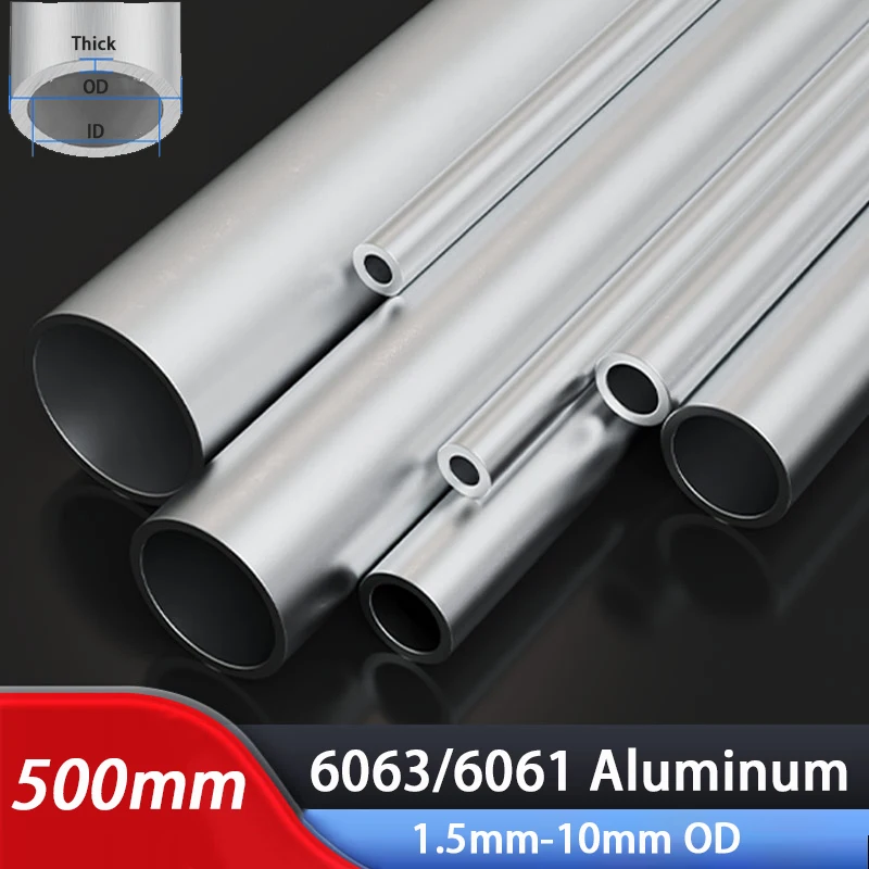Aluminium Tube Pipe 1.5mm-10mm OD 0.2-2.75mm Thickness 500mm Length 6063/6061 Aluminum Alloy Round Tube
Aluminium Tube Pipe 1.5mm-10mm OD 0.2-2.75mm Thickness 500mm Length 6063/6061 Aluminum Alloy Round Tube