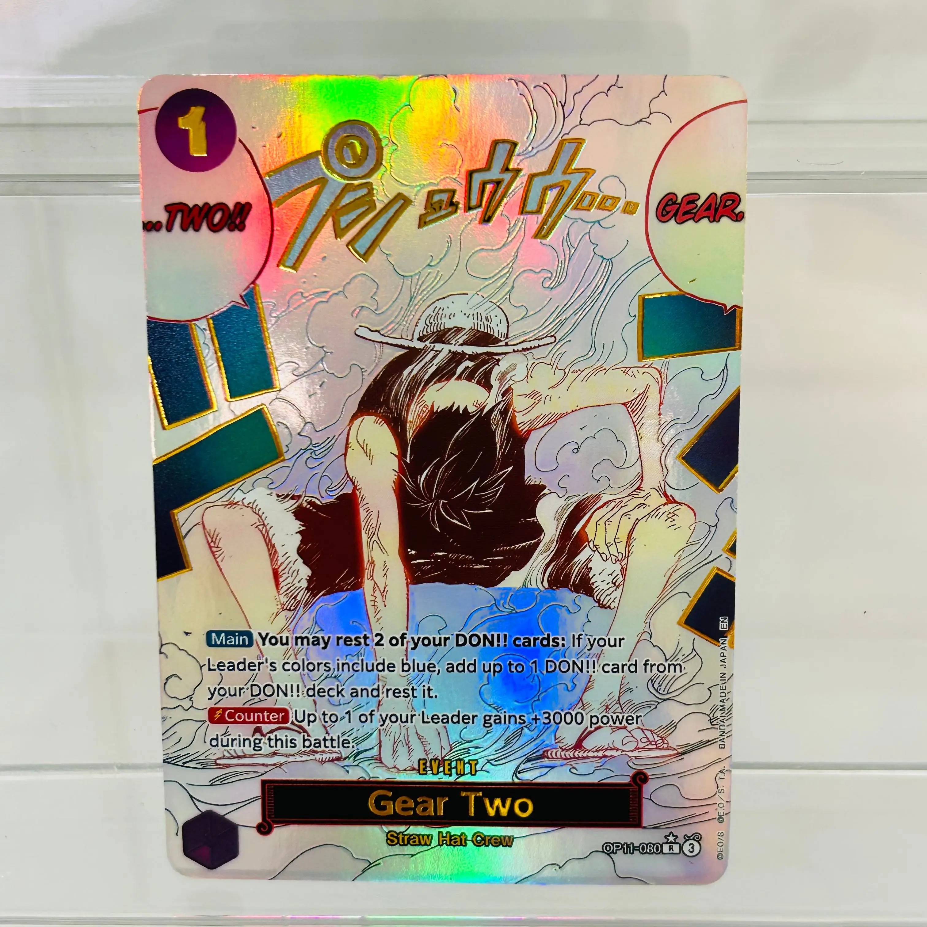 One Piece Monkey.D.Luffy Gear Two OP11-080 English Card Gold Foil & Holographic Texture DIY Premium Anime Collection Card
One Piece Monkey.D.Luffy Gear Two OP11-080 English Card Gold Foil & Holographic Texture DIY Premium Anime Collection Card