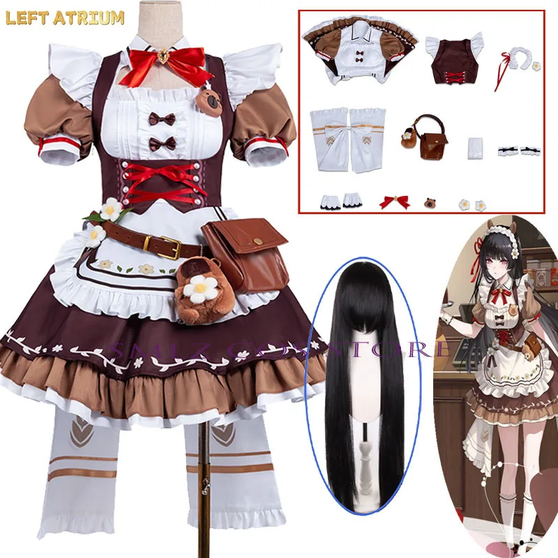 Chisa Cosplay Game Wuthering Waves Costume Chisa Maid Kawaii Cute Coffee Dress Set Halloween Party Play Outfit for Woman
Chisa Cosplay Game Wuthering Waves Costume Chisa Maid Kawaii Cute Coffee Dress Set Halloween Party Play Outfit for Woman