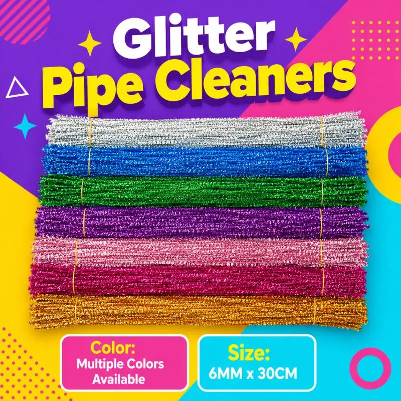 100pcs 6mmx30cm sequin fuzzy pipe cleaners, plush colorful wire sticks, DIY craft materials, toys
100pcs 6mmx30cm sequin fuzzy pipe cleaners, plush colorful wire sticks, DIY craft materials, toys