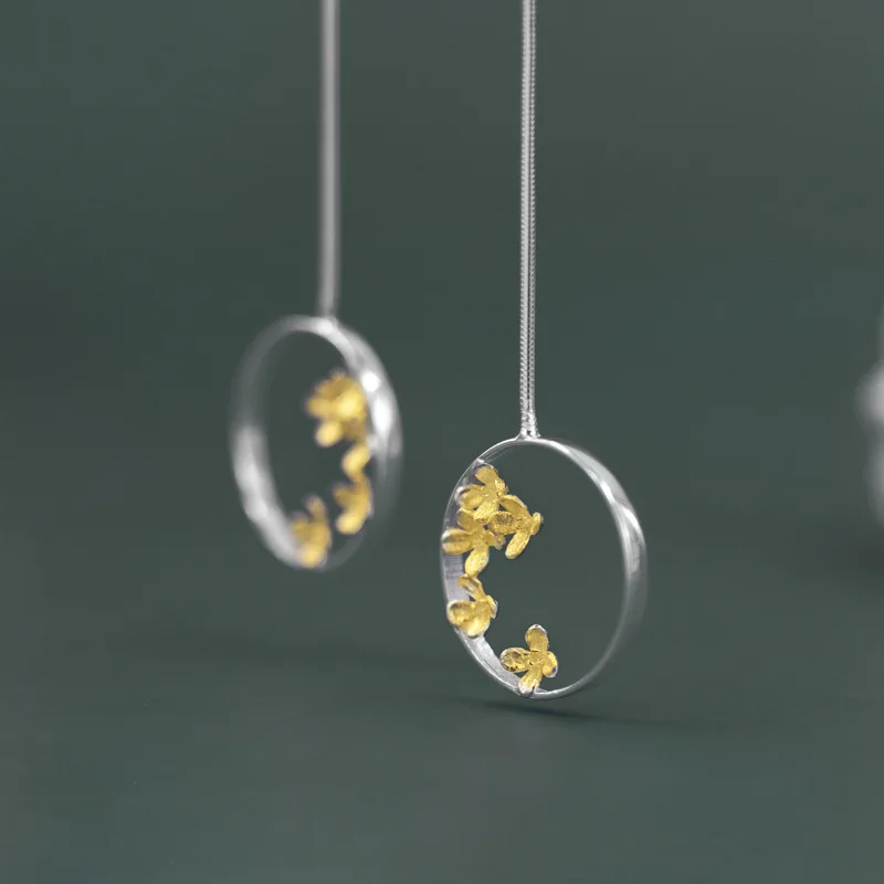 Osmanthus falling Sterling silver earrings new Chinese poetry mood beautiful niche literary style
Osmanthus falling Sterling silver earrings new Chinese poetry mood beautiful niche literary style