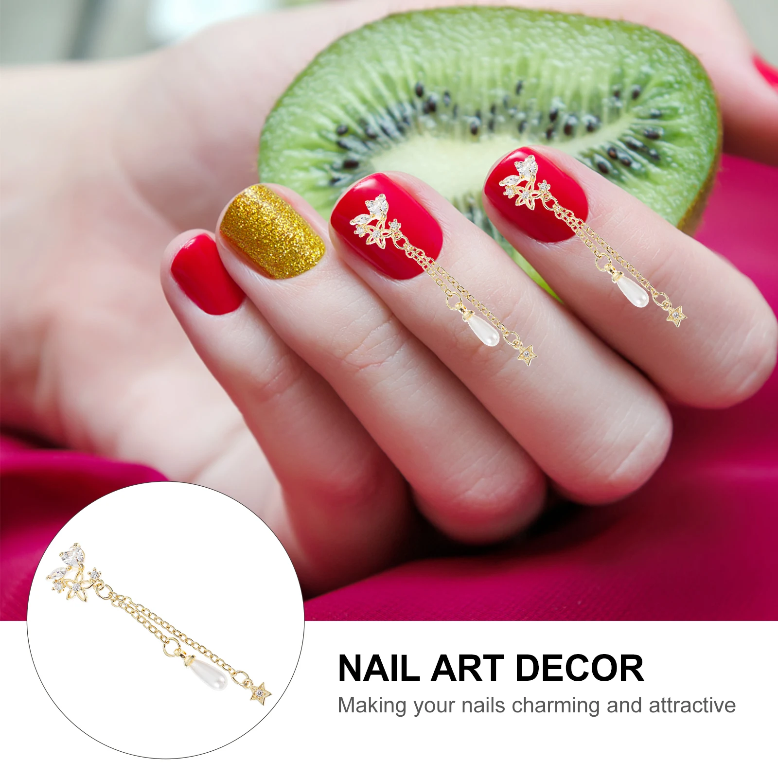 3Pcs Pendant Gold Bow Zircon Chain Manicure Jewelry Nail Shiny Fingernail Ornaments Professional Use
3Pcs Pendant Gold Bow Zircon Chain Manicure Jewelry Nail Shiny Fingernail Ornaments Professional Use