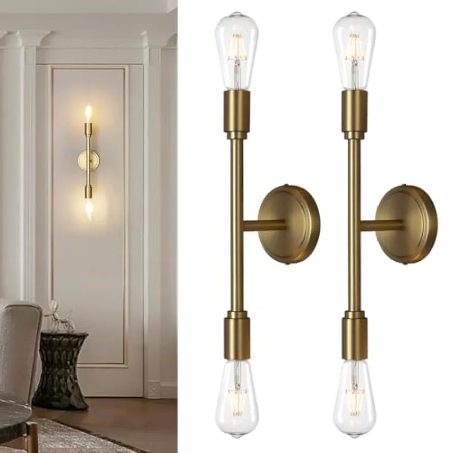 Wall Sconces Set of Two, Modern Sconces Wall Lighting Fixtures, 2-Light Bathroom Light Over Mirror, Indoor Ceiling Light/Wall L
Wall Sconces Set of Two, Modern Sconces Wall Lighting Fixtures, 2-Light Bathroom Light Over Mirror, Indoor Ceiling Light/Wall L