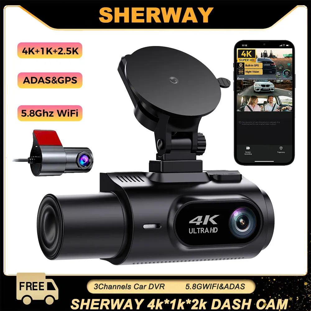 5.8Ghz WiFi 2/3 Channel Dash Cam HD 4K+2K Built-in GPS ADAS Car DVR IR Night Vision 24H Parking Mode Black Box Video Registrator
5.8Ghz WiFi 2/3 Channel Dash Cam HD 4K+2K Built-in GPS ADAS Car DVR IR Night Vision 24H Parking Mode Black Box Video Registrator