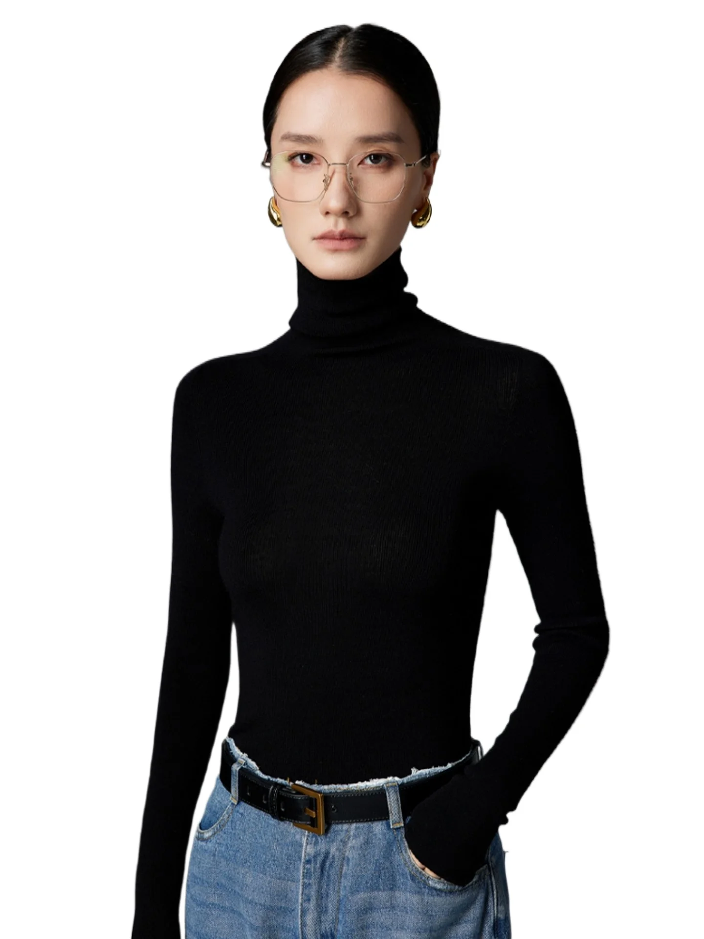 Бесшовная готовая к носке женская рубашка из 100% чистого кашемира для осени и вязаный свитер-водолазка черного цвета из шерсти
Бесшовная готовая к носке женская рубашка из 100% чистого кашемира для осени и вязаный свитер-водолазка черного цвета из шерсти