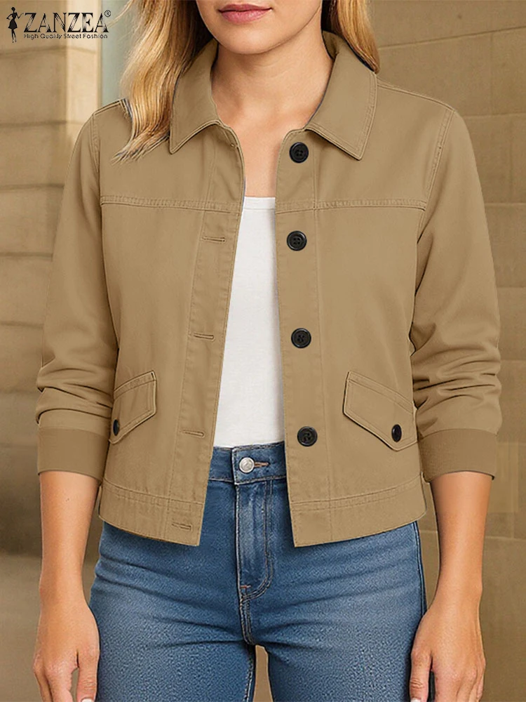 ZANZEA Women Autumn Cardigan Shirt Fashioin Lapel Neck Office Coats Thin Outwears Lapel Neck Long Sleeve Blouse Buttons Up Tops
ZANZEA Women Autumn Cardigan Shirt Fashioin Lapel Neck Office Coats Thin Outwears Lapel Neck Long Sleeve Blouse Buttons Up Tops
