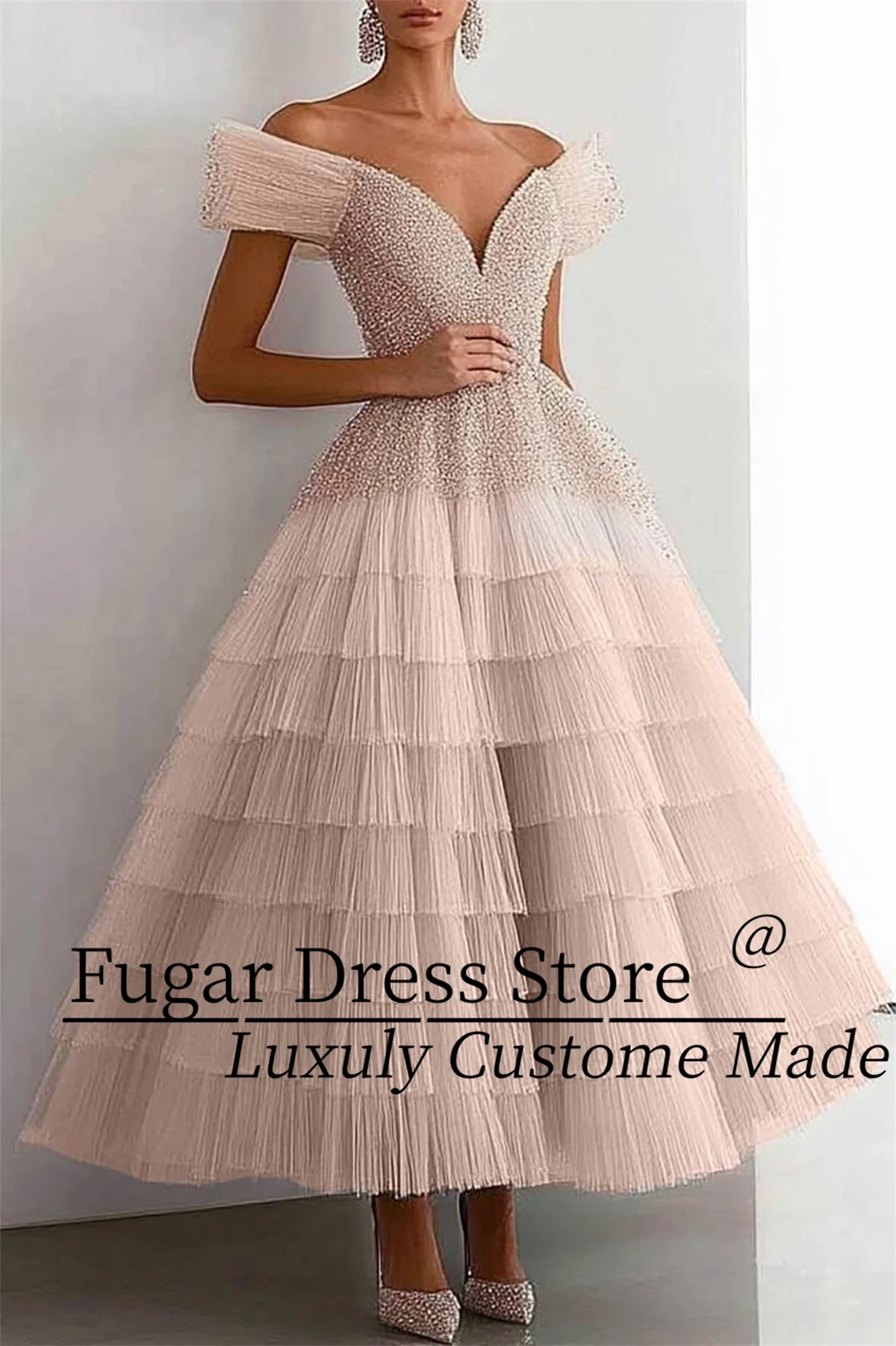 TIANTIAN Customized Shiny Rhinestone Formal Evening Party Tiered Dress Sexy Off-Shoulder Ruffled Graduation Dress فساتين سهرة
TIANTIAN Customized Shiny Rhinestone Formal Evening Party Tiered Dress Sexy Off-Shoulder Ruffled Graduation Dress فساتين سهرة