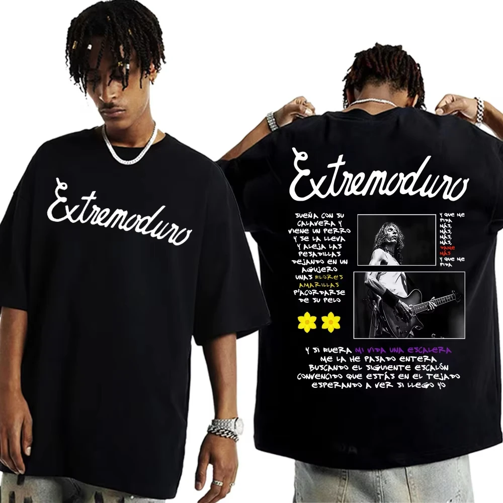 Рок-группа Extremoduro Tour 2025 Merch Футболка Мужчины Женщины Мода Ретро Футболки с короткими рукавами Хип-хоп Панк Стиль Негабаритная футболка
Рок-группа Extremoduro Tour 2025 Merch Футболка Мужчины Женщины Мода Ретро Футболки с короткими рукавами Хип-хоп Панк Стиль Негабаритная футболка
