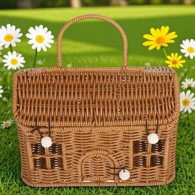 Woven Picnic Basket Vintage Design House Shaped Large Capacity Ideal for Weddings Picnics Home Decoration Woven Storage Baskets
Woven Picnic Basket Vintage Design House Shaped Large Capacity Ideal for Weddings Picnics Home Decoration Woven Storage Baskets