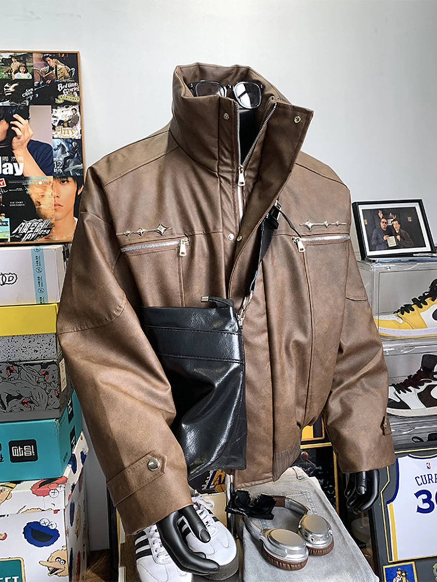 Американская ретро-мотоциклетная кожаная куртка для мужчин, утепленная хлопковым наполнителем, зимняя модная брендовая куртка Haome High-End Revere
Американская ретро-мотоциклетная кожаная куртка для мужчин, утепленная хлопковым наполнителем, зимняя модная брендовая куртка Haome High-End Revere