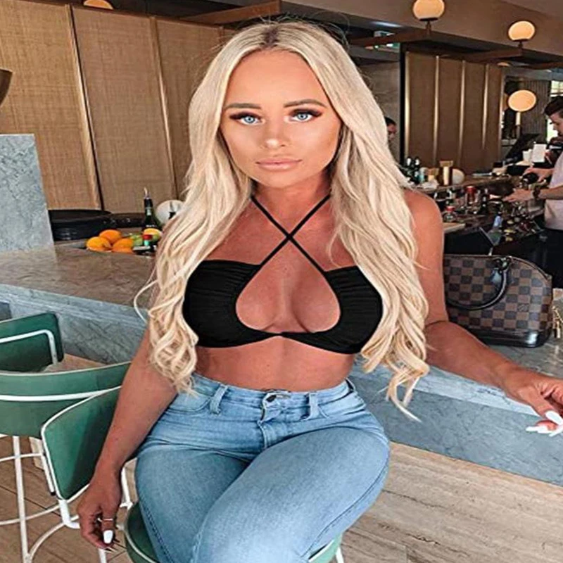 Летний американский уличный стиль, женские сексуальные топы с открытыми плечами, однотонные простые топы с уздечкой, темпераментный модный жилет на шее 
Летний американский уличный стиль, женские сексуальные топы с открытыми плечами, однотонные простые топы с уздечкой, темпераментный модный жилет на шее