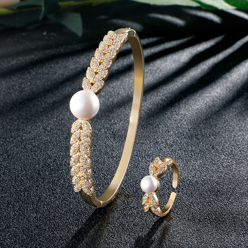 RAKOL Fashion Imitation Pearl Ring Bangle Sets For Women Luxury Copper Inlaid Zirconia Jewelry Set Daily Party Accessories
RAKOL Fashion Imitation Pearl Ring Bangle Sets For Women Luxury Copper Inlaid Zirconia Jewelry Set Daily Party Accessories