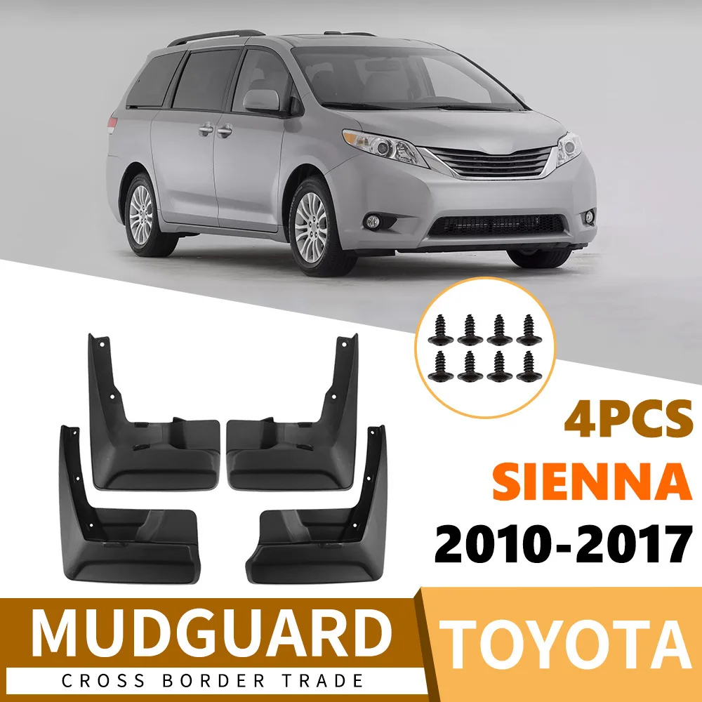 For 2010-2017 Toyota Sienna Front Rear Mud Flaps Mudguards Splash Guards ABS Plastic Accessories
For 2010-2017 Toyota Sienna Front Rear Mud Flaps Mudguards Splash Guards ABS Plastic Accessories
